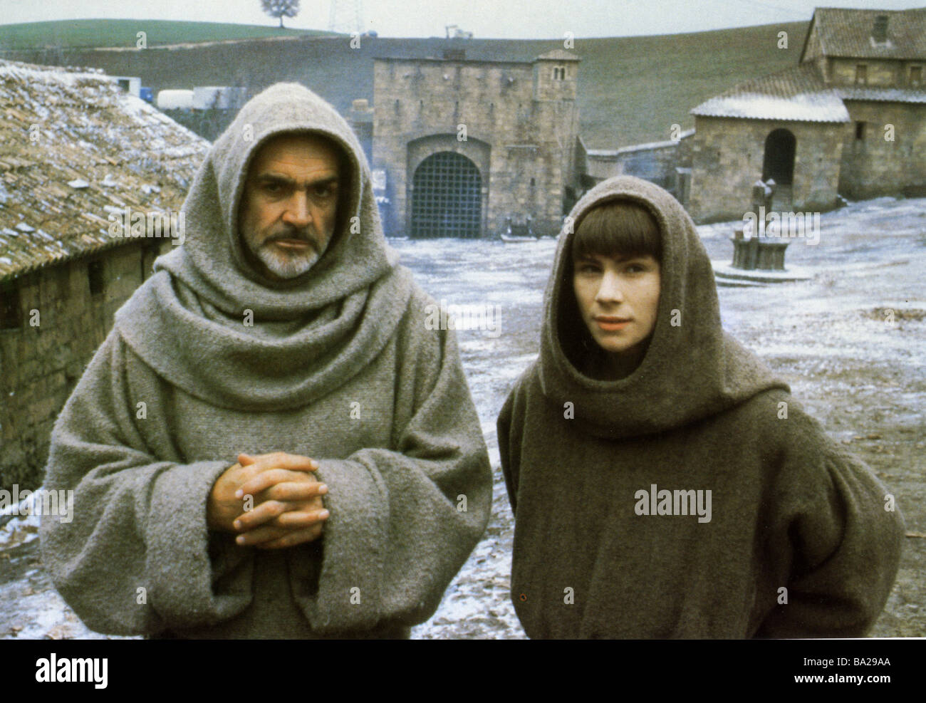 THE NAME OF THE ROSE 1986 TCF film with Sean Connery at left and Christian Slater Stock Photo