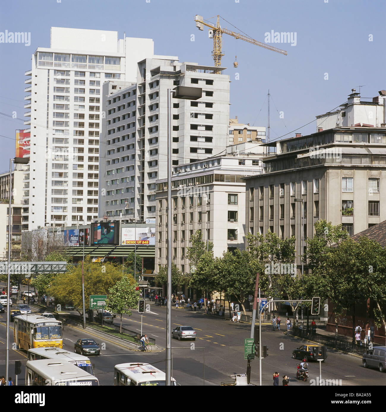 Chile Santiago de Chile city-opinion boulevard Alameda street-scene South America central-Chile region Metropolitana city Stock Photo