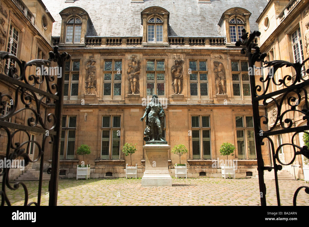 PARIS CARNAVALET MUSEUM STATUE OF LOUIS XIV Stock Photo
