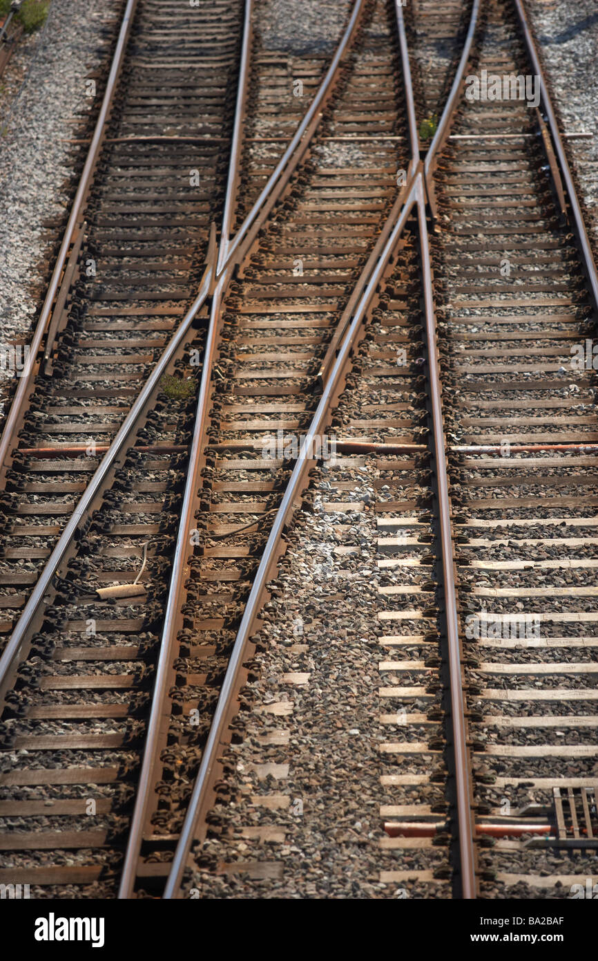 Railway Track Junction Stock Photo Alamy