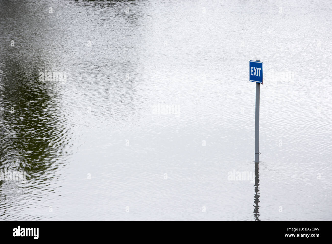 Water Flooding Roads Stock Photo