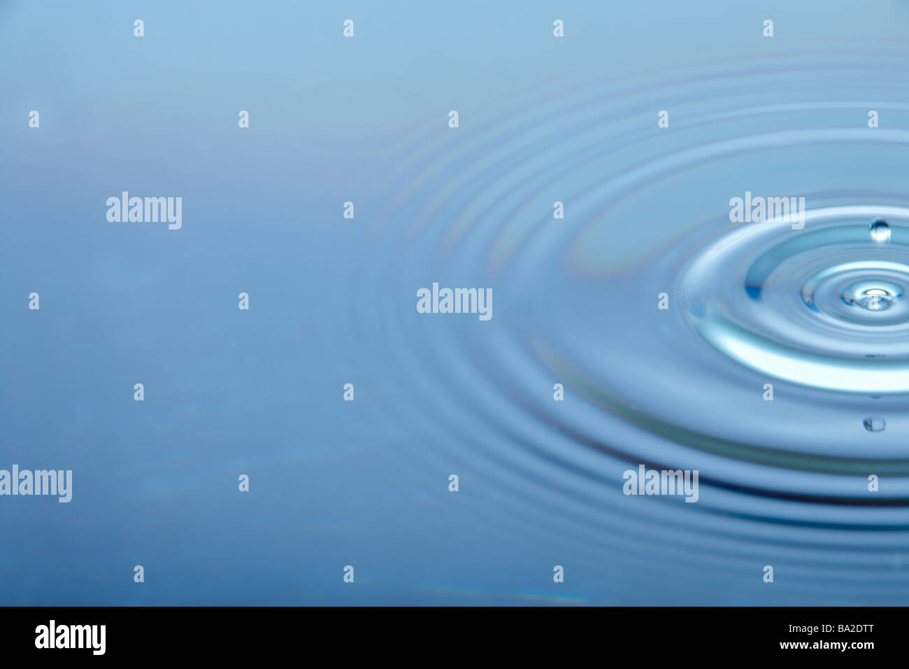 Concentric Circles Forming In Still Water Stock Photo