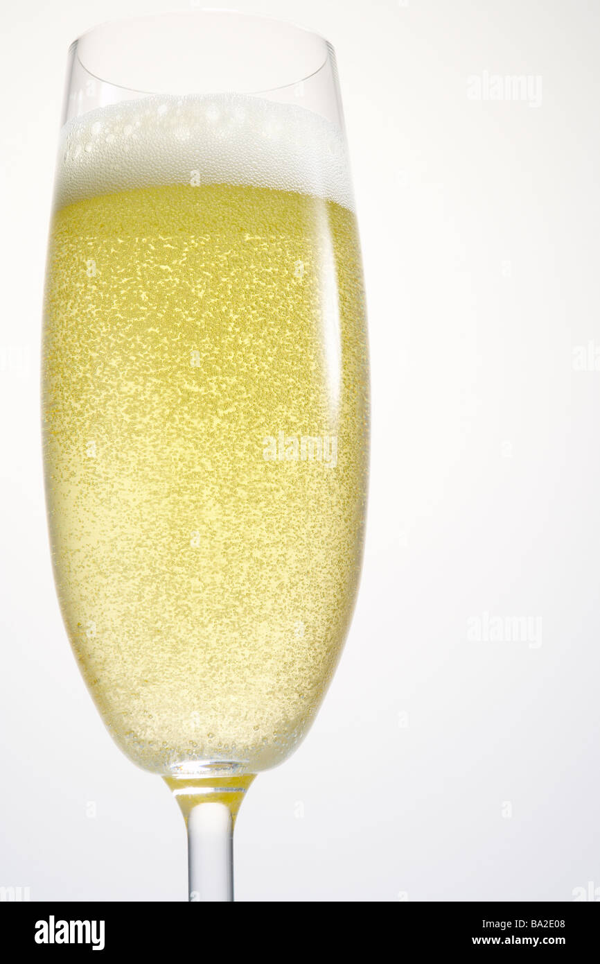 Single Champagne Flute Stock Photo