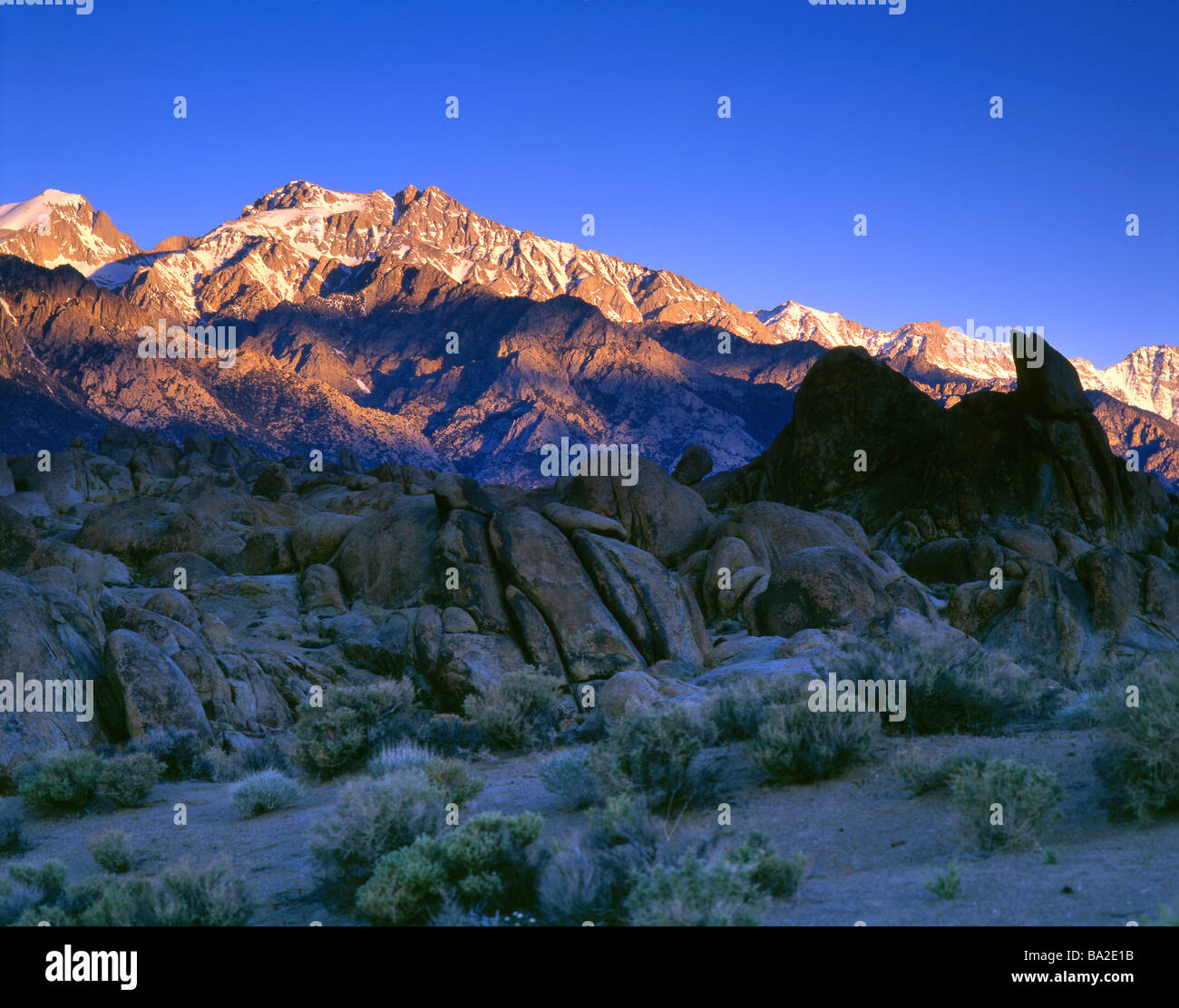 Lone Pine Peak and the Sierra Nevada Mountains California USA Stock Photo