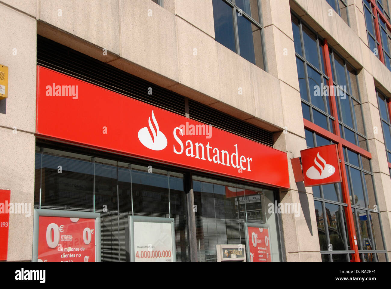 Santander bank, Madrid, Spain Stock Photo