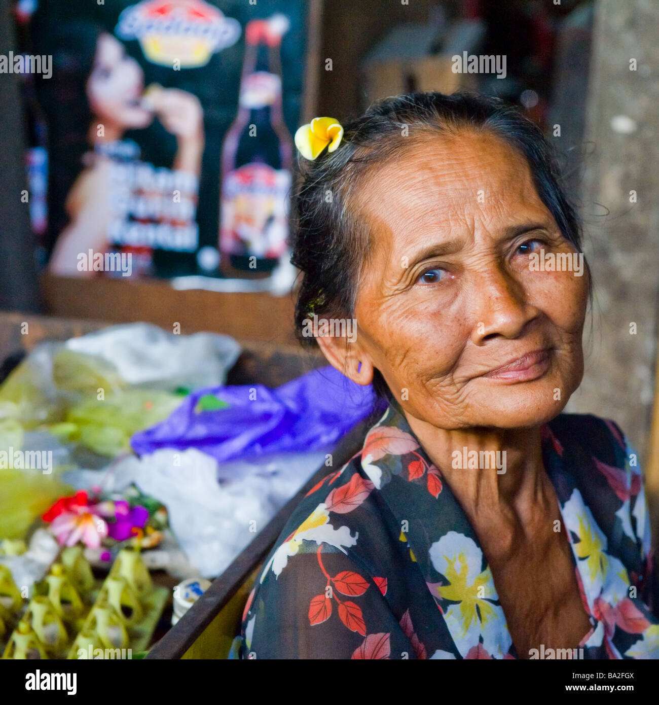 Elderly woman - Bali, Inodesia Stock Photo