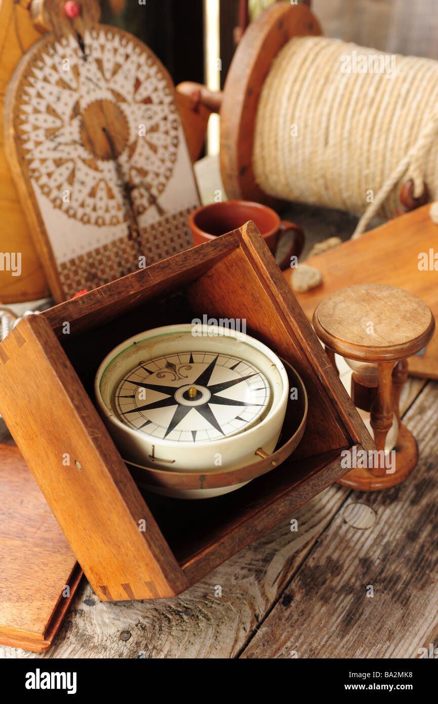 Navigational Ship's Compass Stock Photo - Alamy