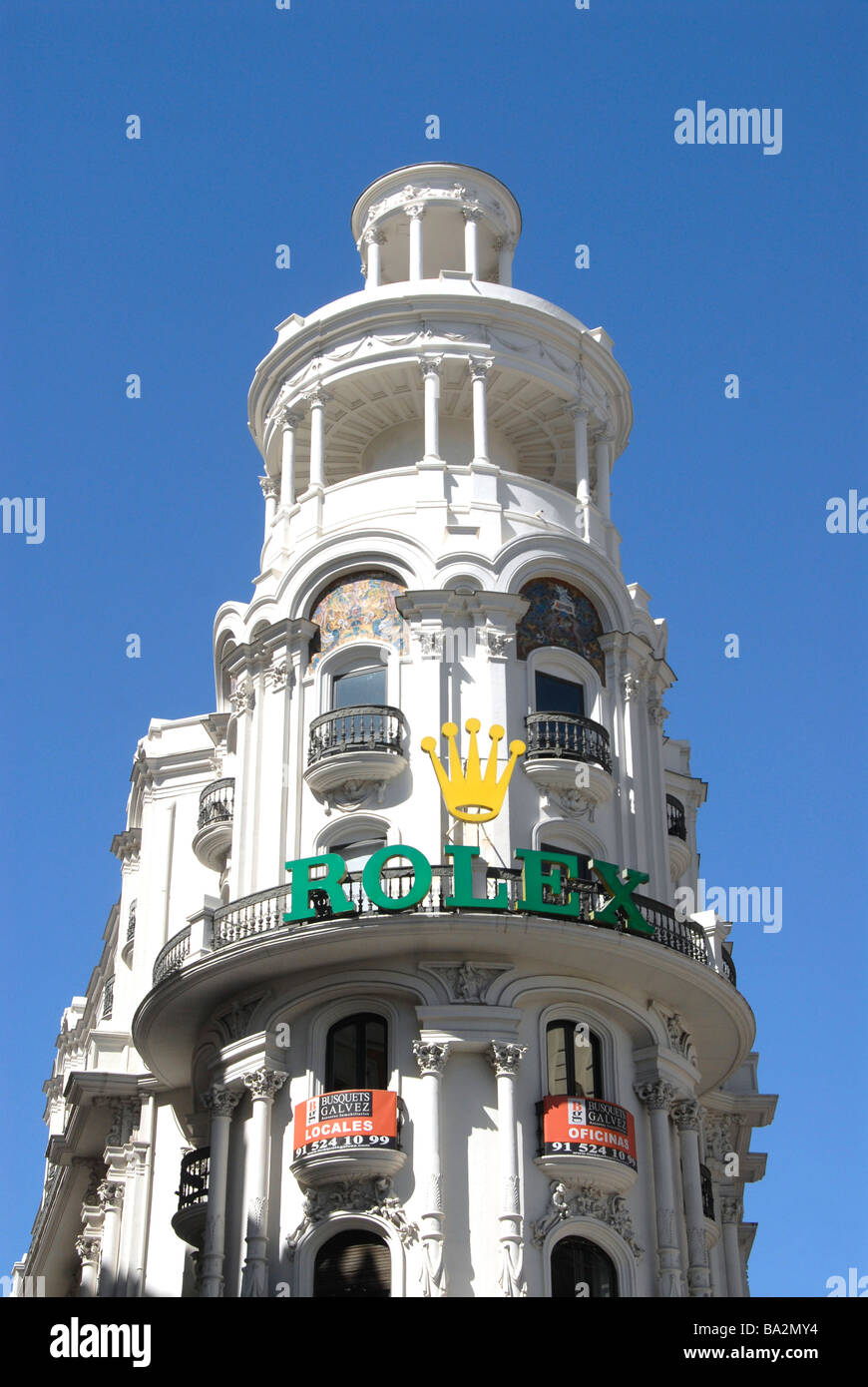 baroque building, Gran via, Madrid, Spain Stock Photo