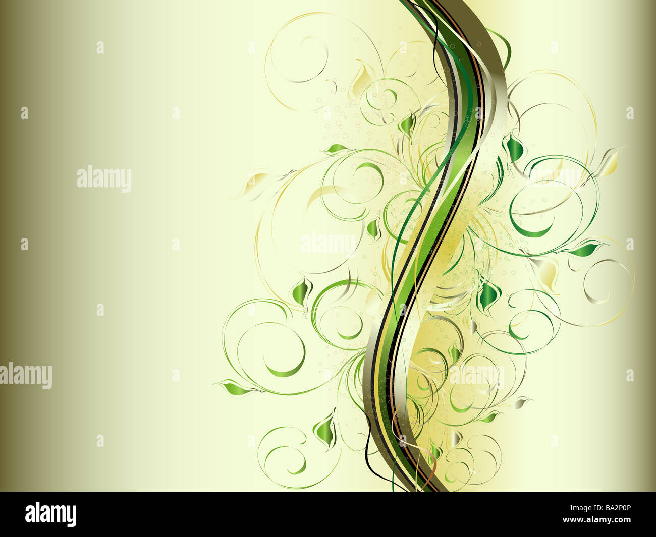 Vector abstract background with colorful wave and floral ornament Stock ...