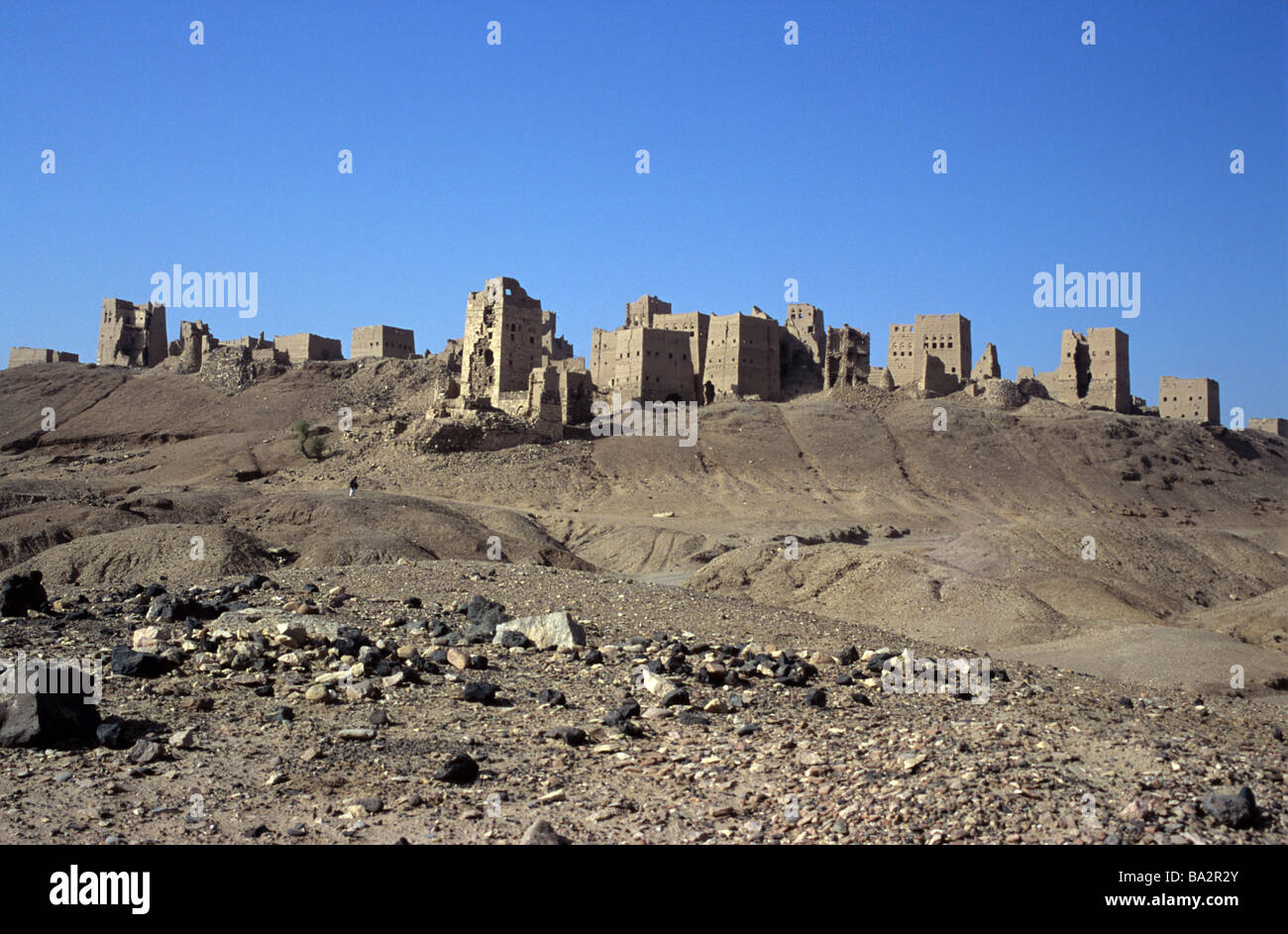 Ruins of Ancient Town of Marib, Yemen Stock Photo