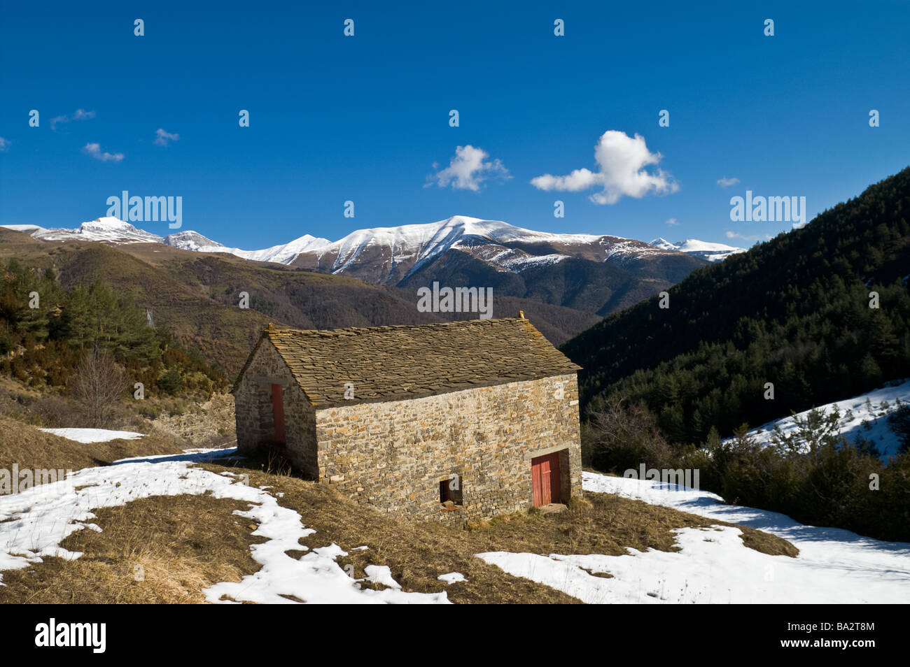 A shed in Spanish Pyrenees Stock Photo Alamy