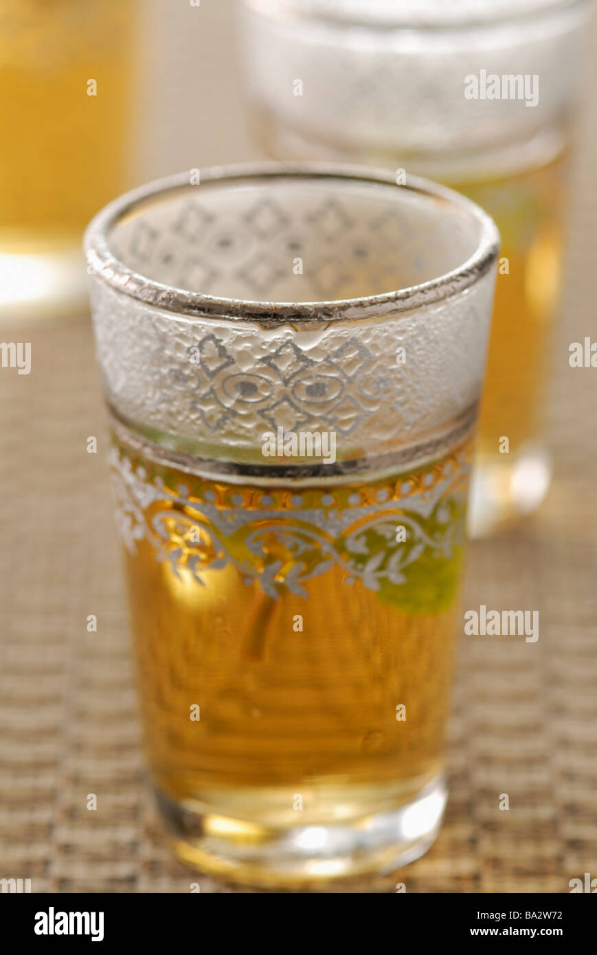 mint tea in glass Stock Photo