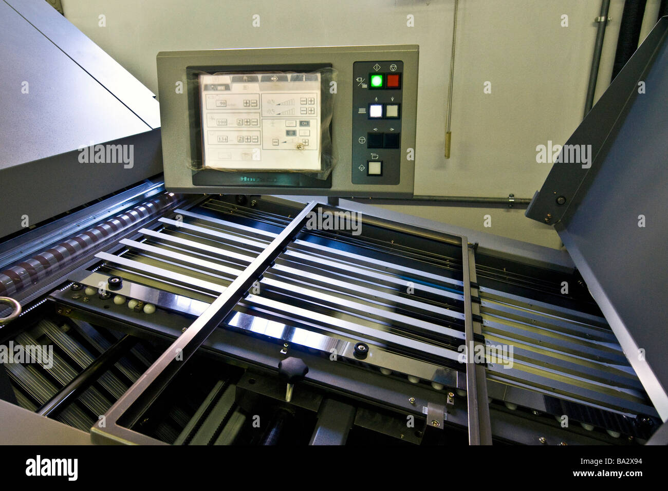 Printing bookbinding machine Stock Photo Alamy