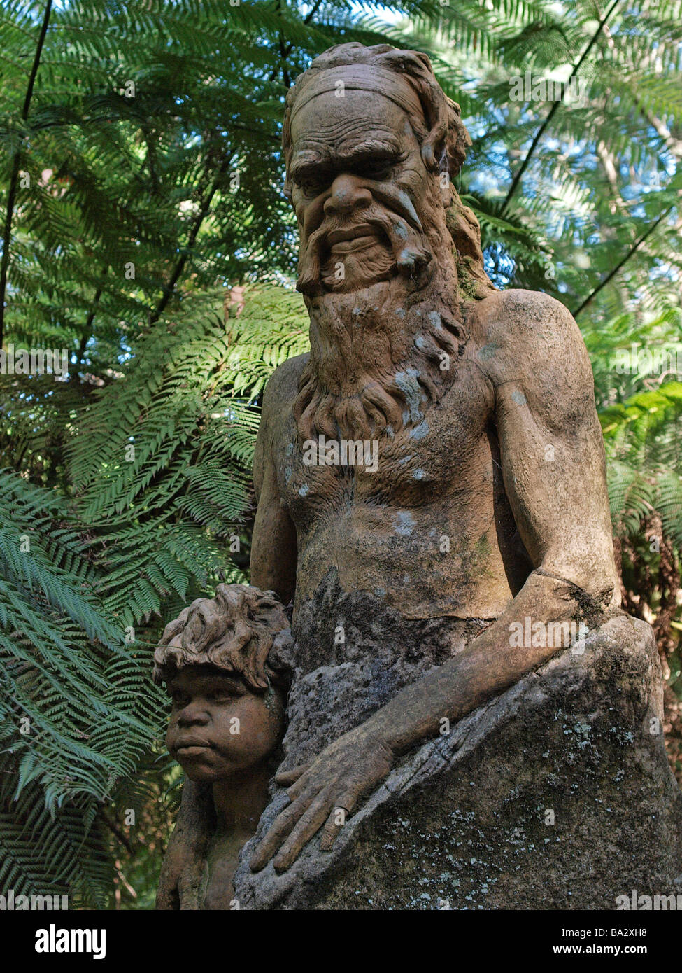 SCULPTURE AT THE WILLIAM RICKETTS SANCTUARY VICTORIA AUSTRALIA Stock Photo