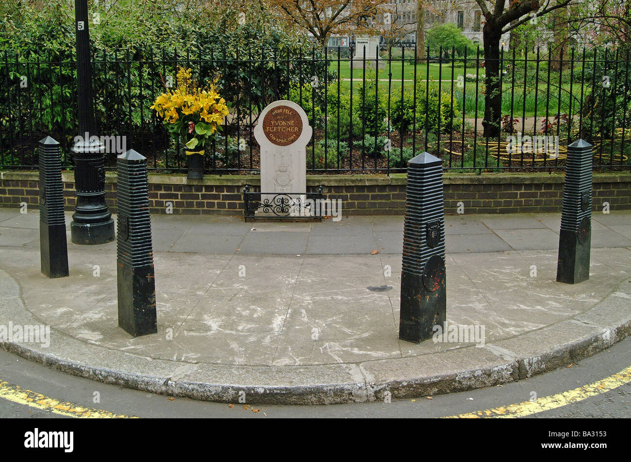 site of yvonne fletcher shooting in st james square london Stock Photo