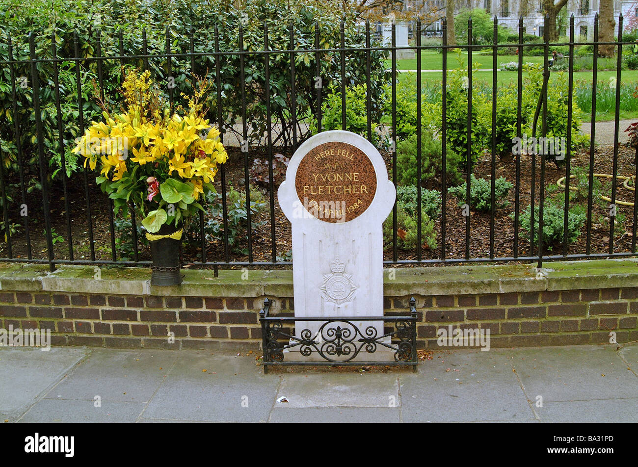 site of yvonne fletcher shooting in st james square london Stock Photo