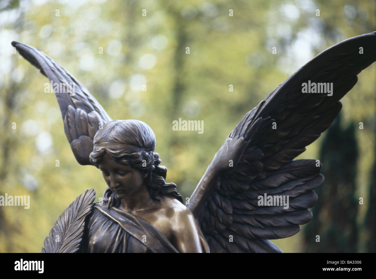Angel-statue detail graveyard grave shrines silence-place graveyard ...