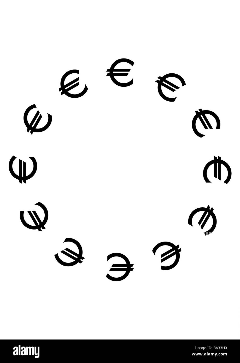 Computer-graphics monetary-signs Euro Europe currency Euro-signs monetary-symbols symbol economy finances finance-market money Stock Photo
