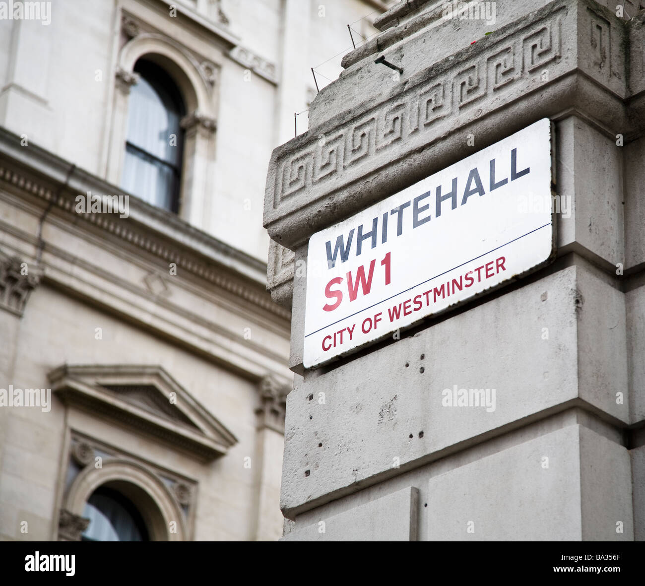 Whitehall, London SW1 road sign. Stock Photo