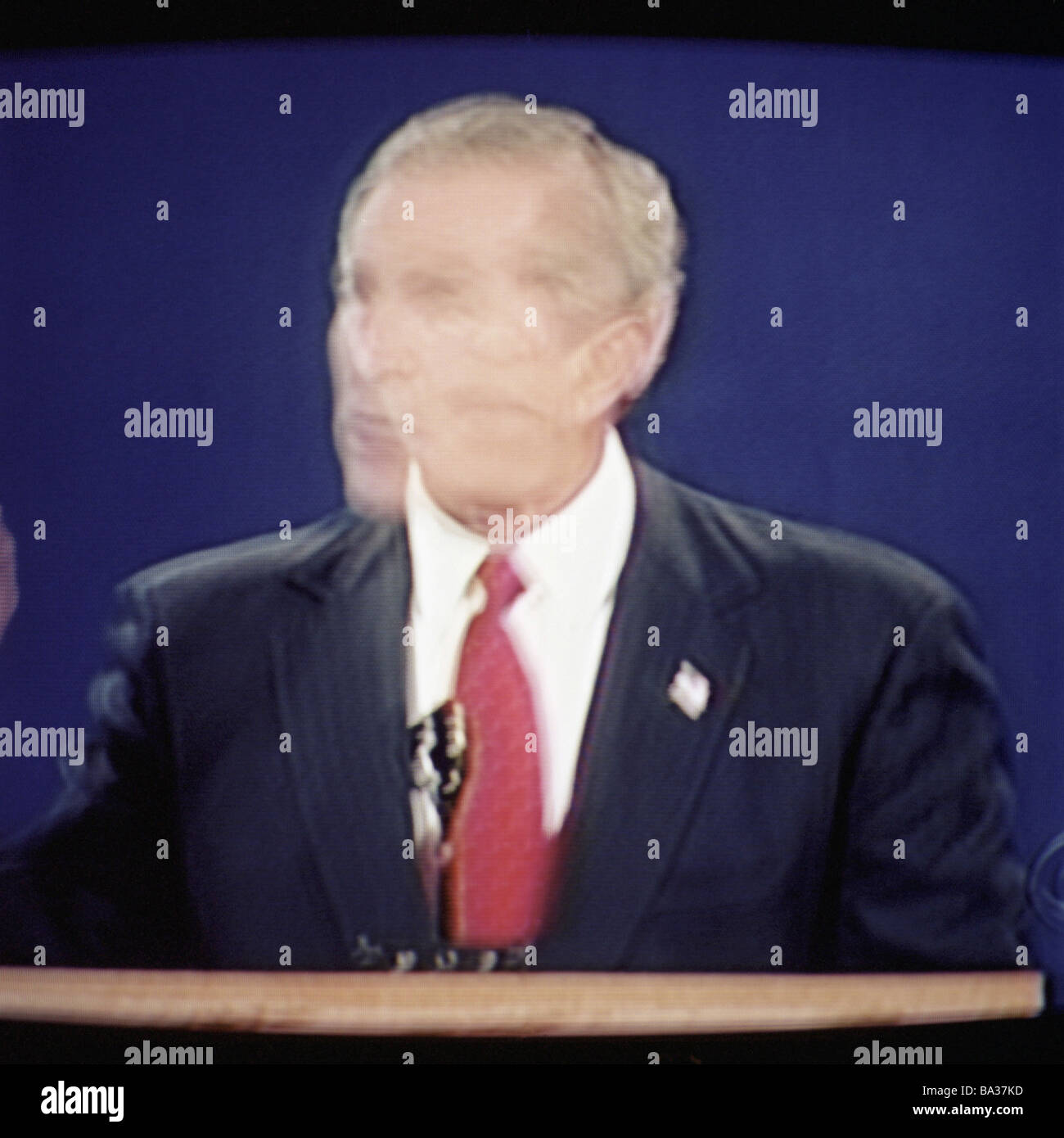 Television-program George W. Bush address long-time-exposure no models television show election campaign presidency-election Stock Photo