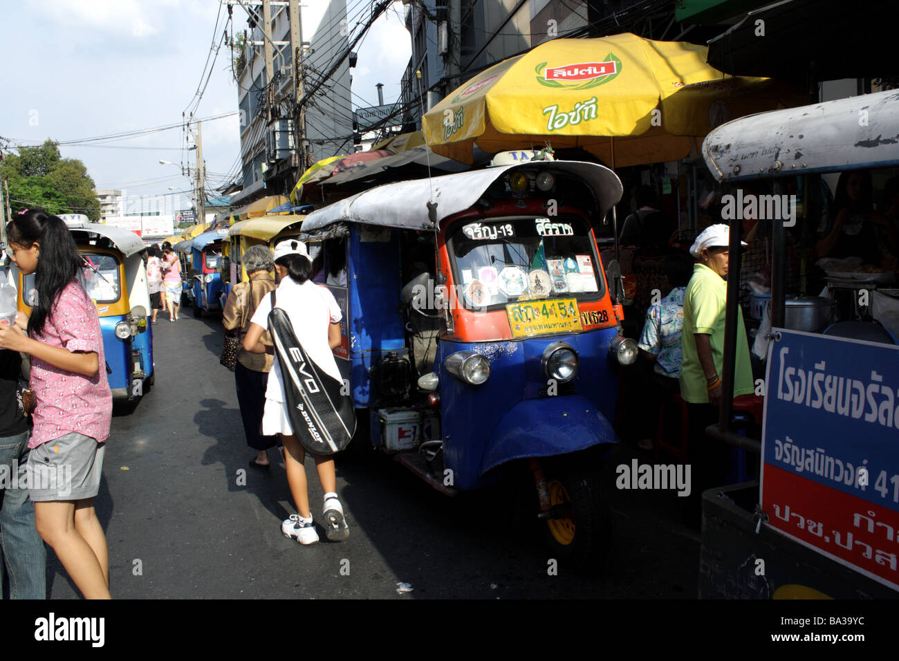 Tuk Tuk on the street in Bangkok , Thailand Stock Photo