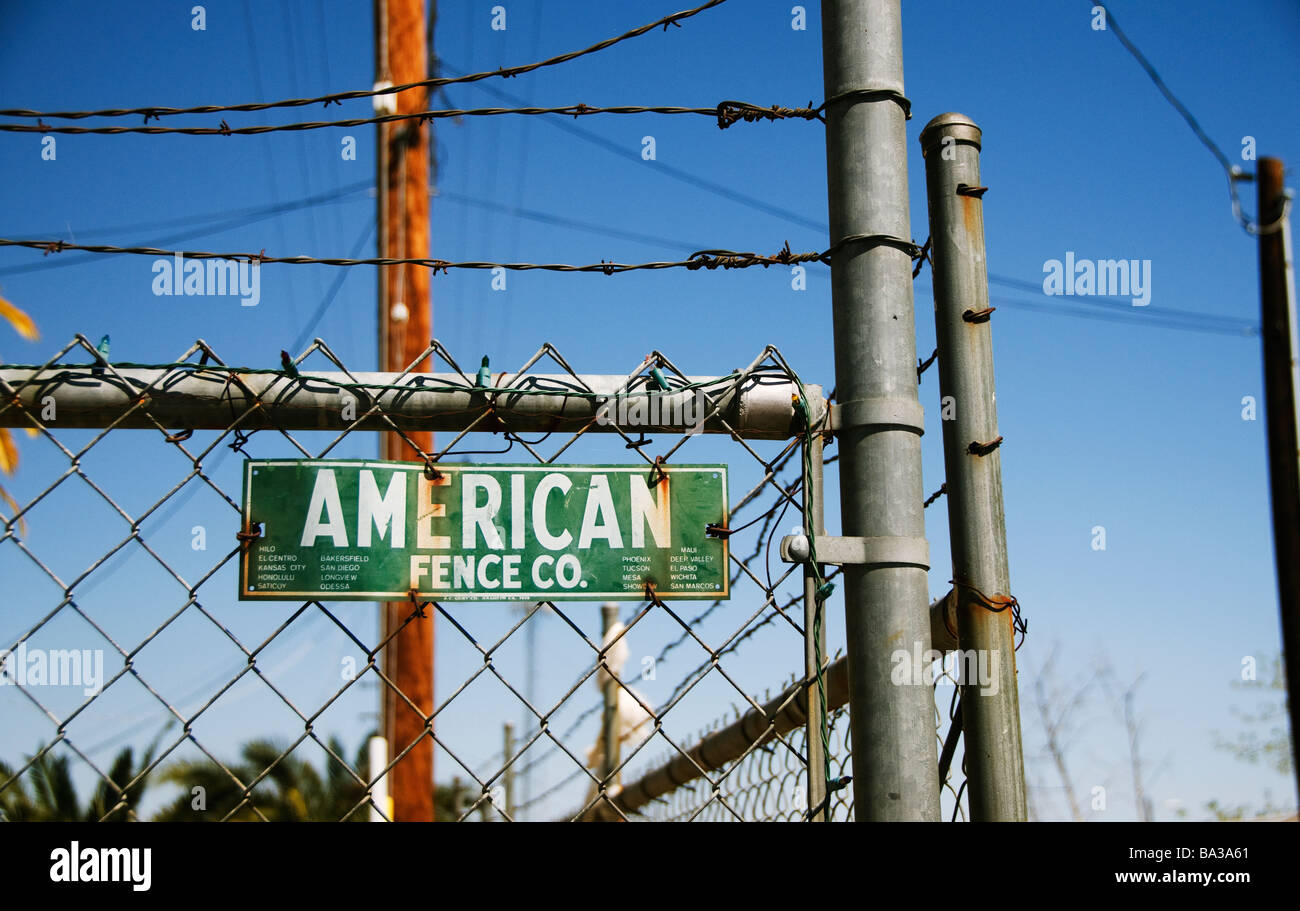 A fence in Bakersfield California Stock Photo