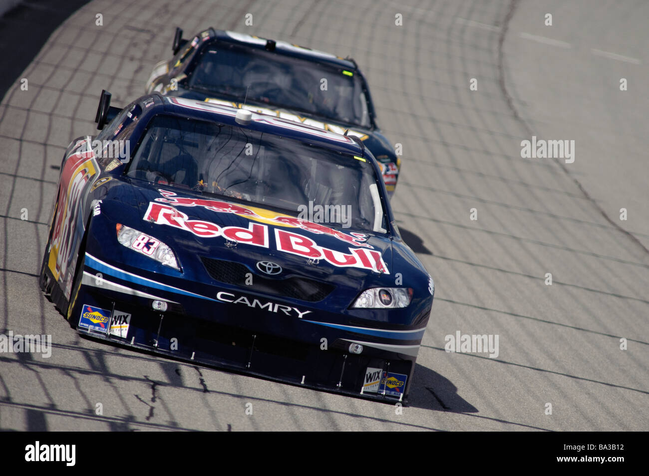 Brian Vickers drives his Red Bull Toyota Camry in the 3M Performance 400 at Michigan International Speedway, 2008. Stock Photo