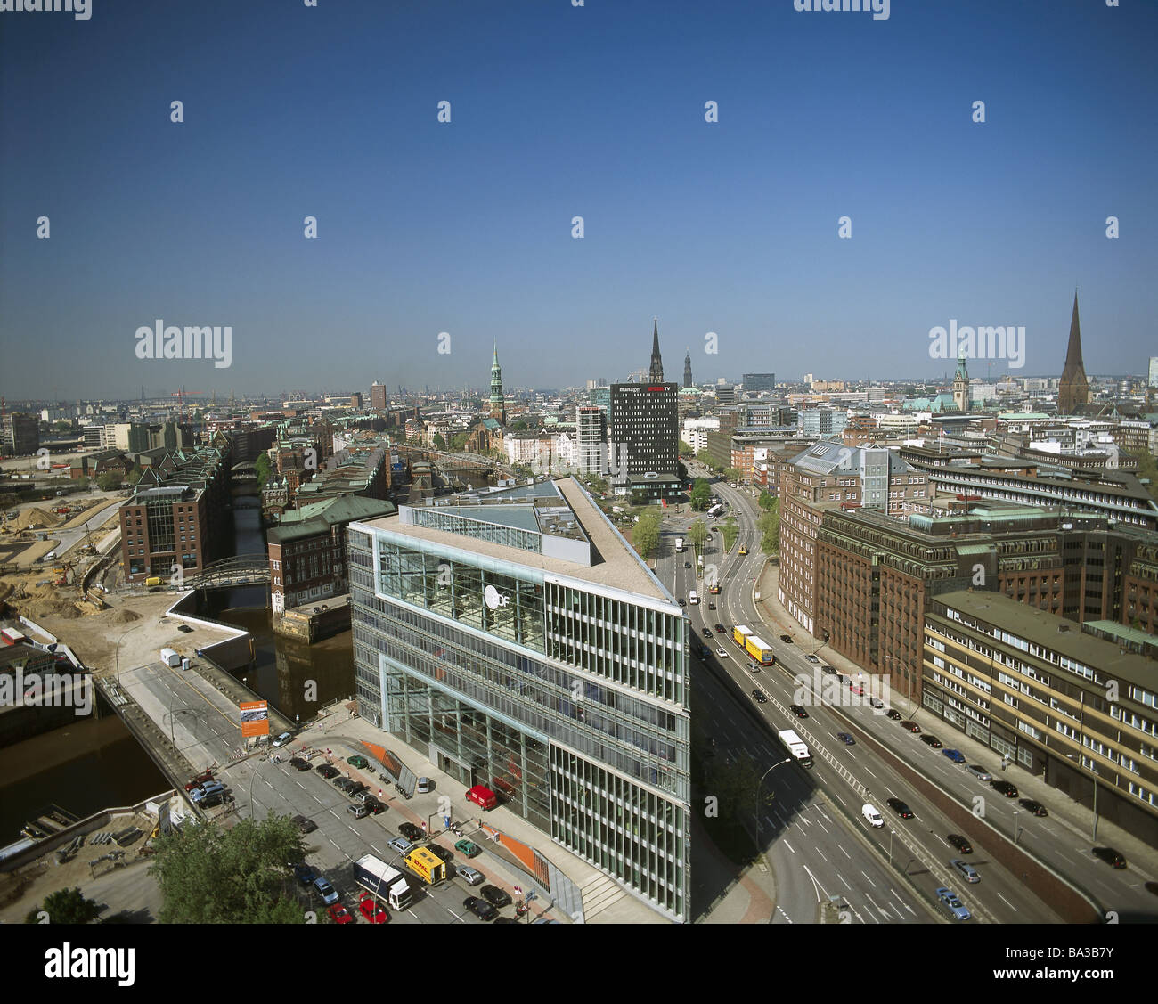 Germany Hamburg cityoverview Deichtorcenter WillyBrandtStraße summers Europe Northern Germany