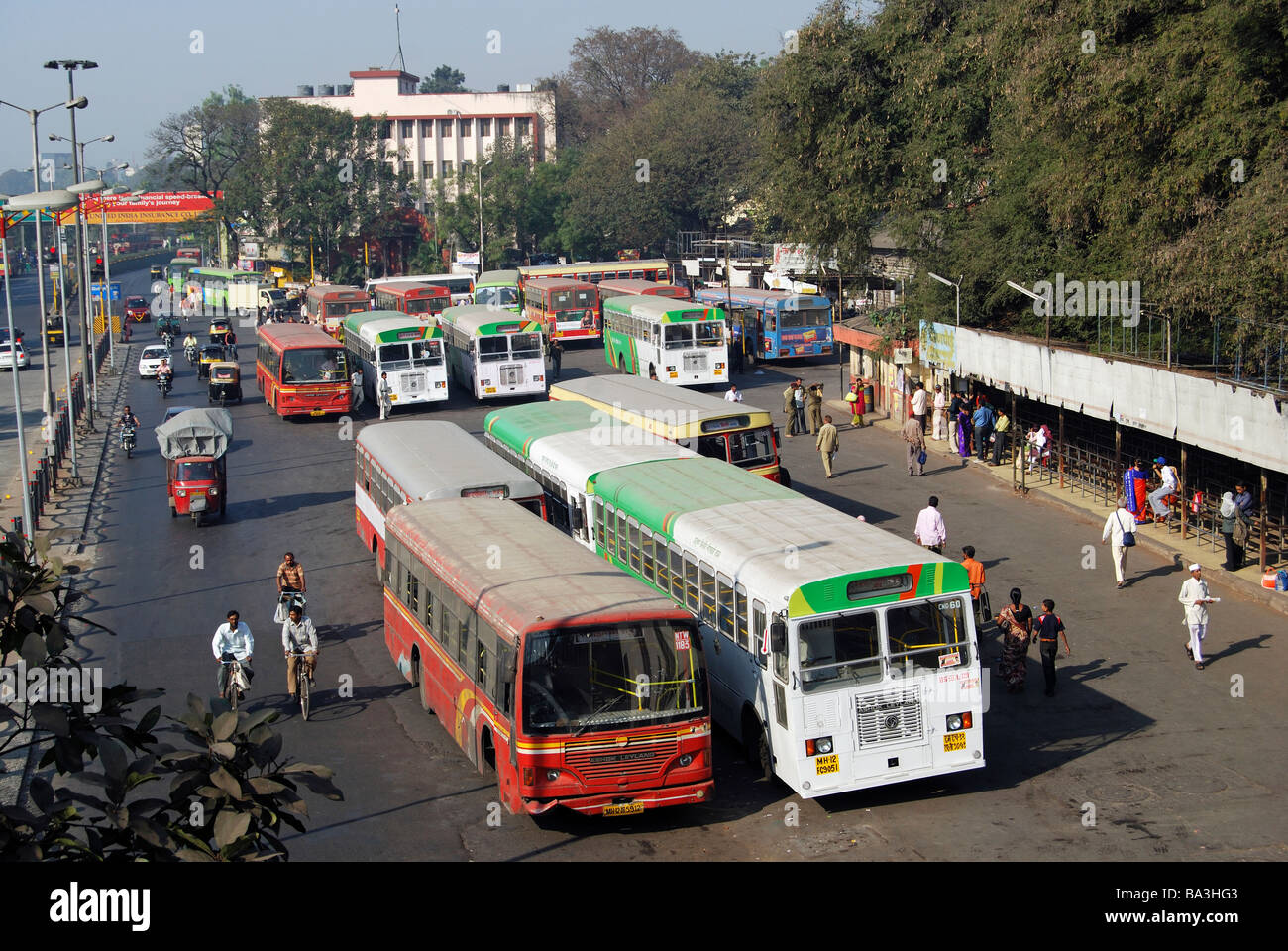 Pune Municipal Corporation Bus Stand, Pune. Stock Photo