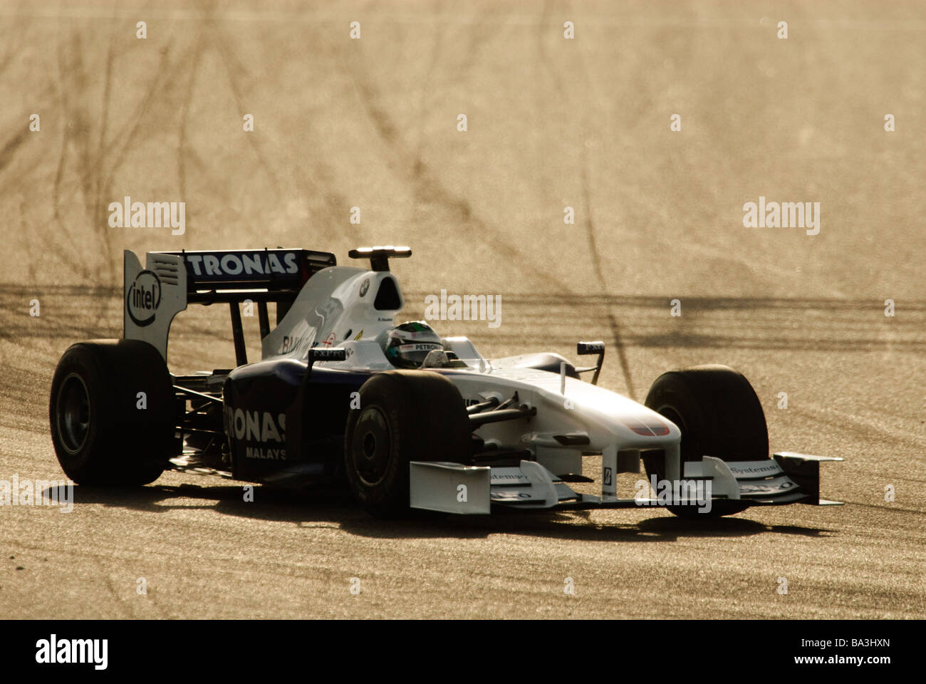 Nick HEIDFELD in the BMW F1 09 race car during Formula One testing sessions in March 2009 Stock Photo