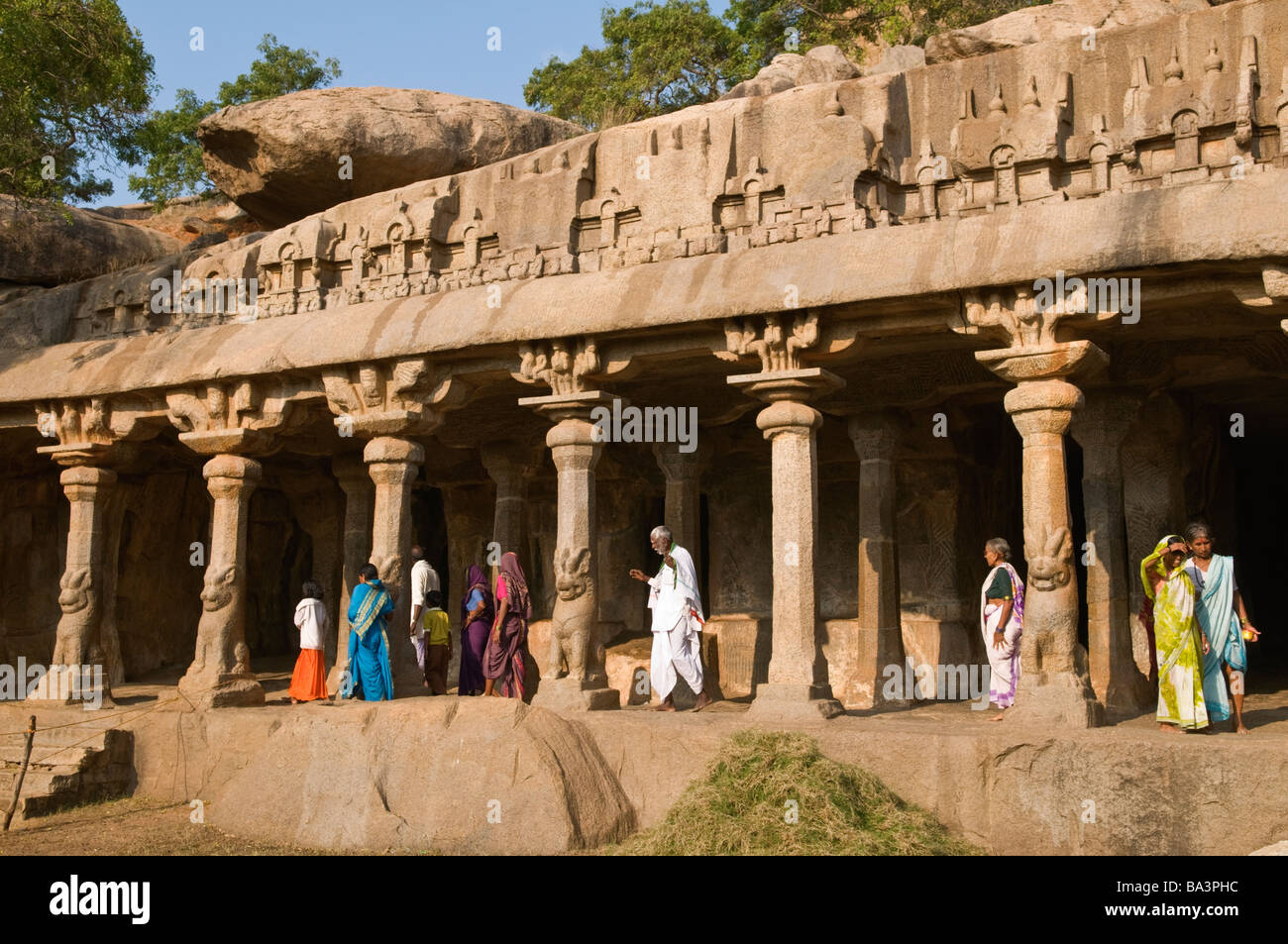 Krishna Mandapam Mahabalipuram Tamil Nadu India Stock Photo