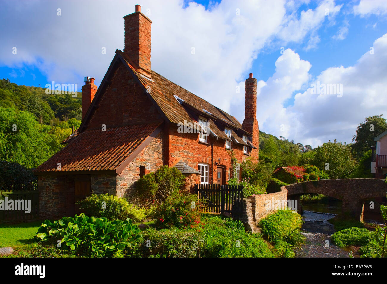 Packhorse bridge Allerford Somerset England Stock Photo