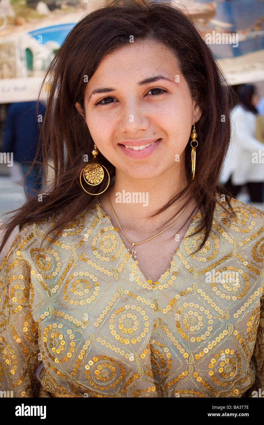 Tunisian student in national costume at International Students' Day, American University in Cairo, Egypt Stock Photo