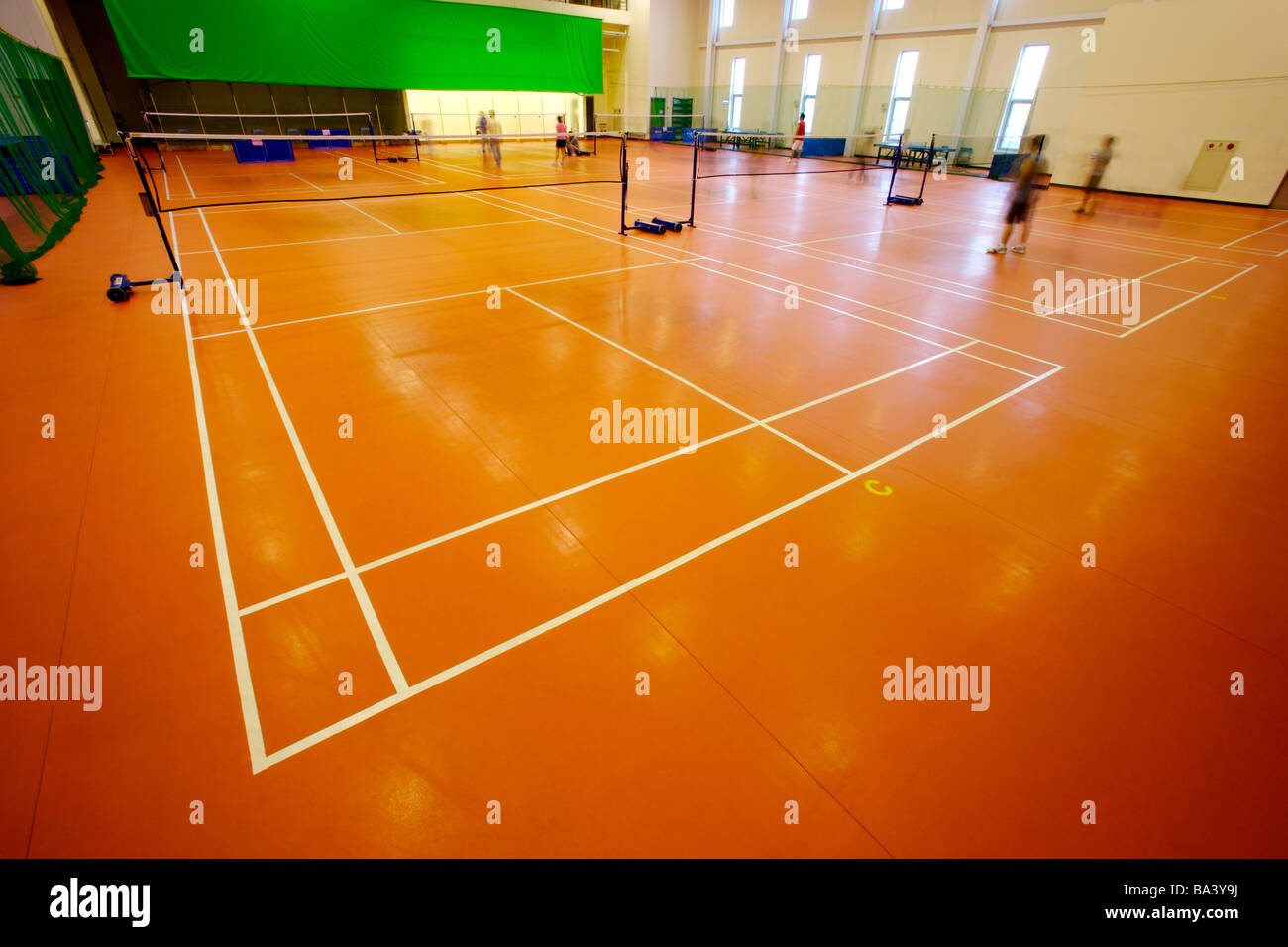 Indoor badminton court Stock Photo Alamy