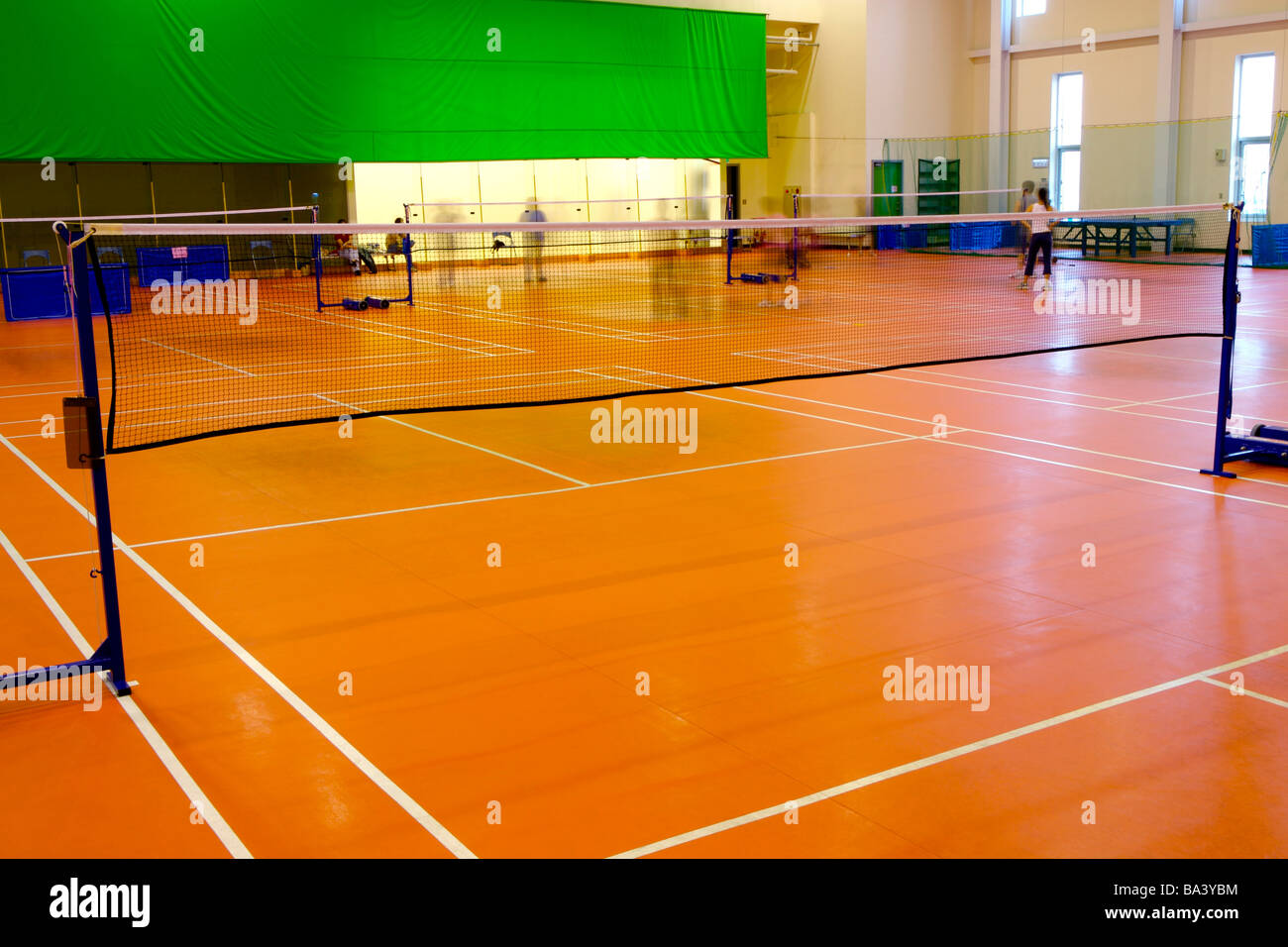 Indoor badminton court Stock Photo Alamy