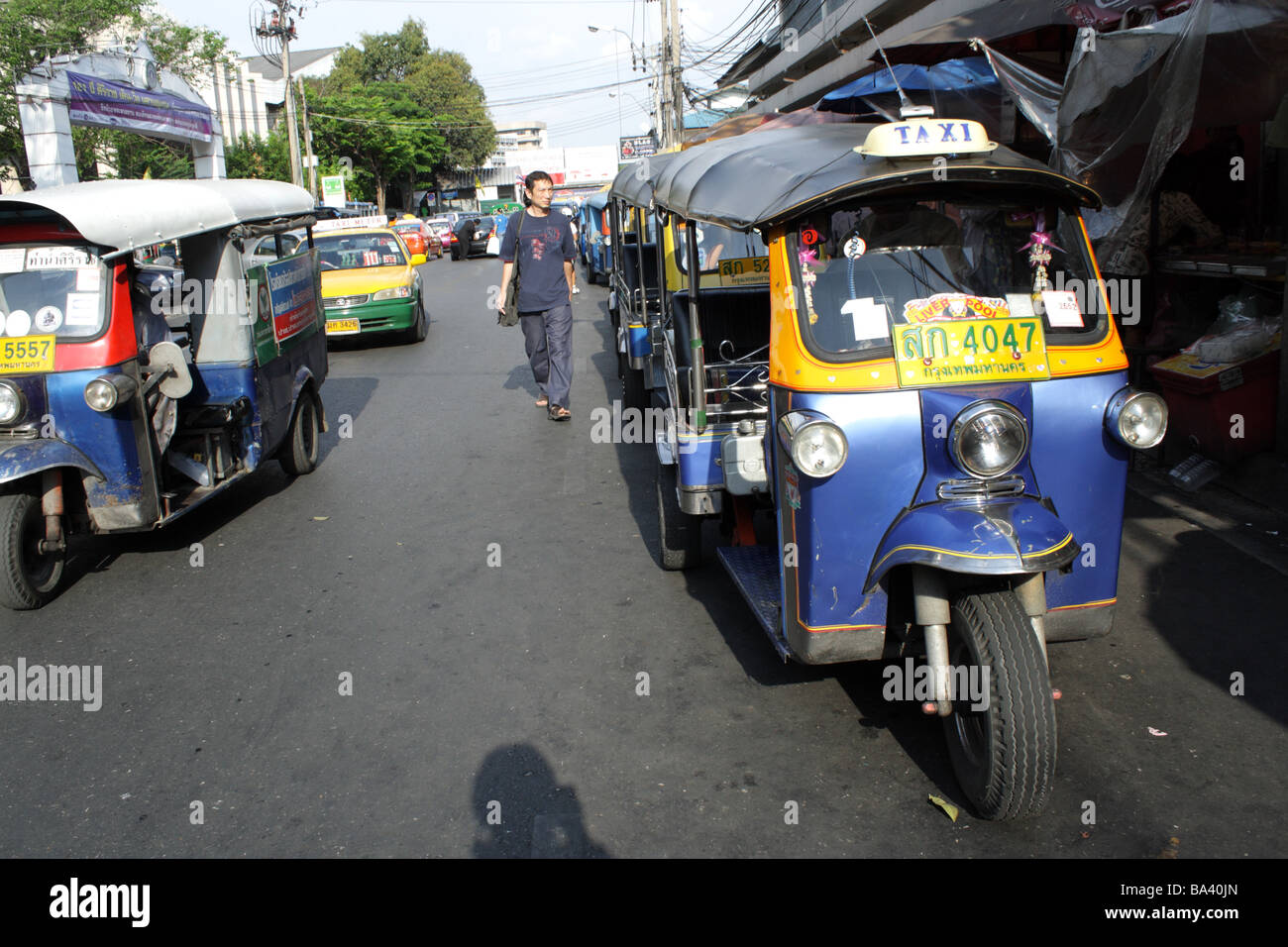 Tuk Tuk on the street in Bangkok , Thailand Stock Photo