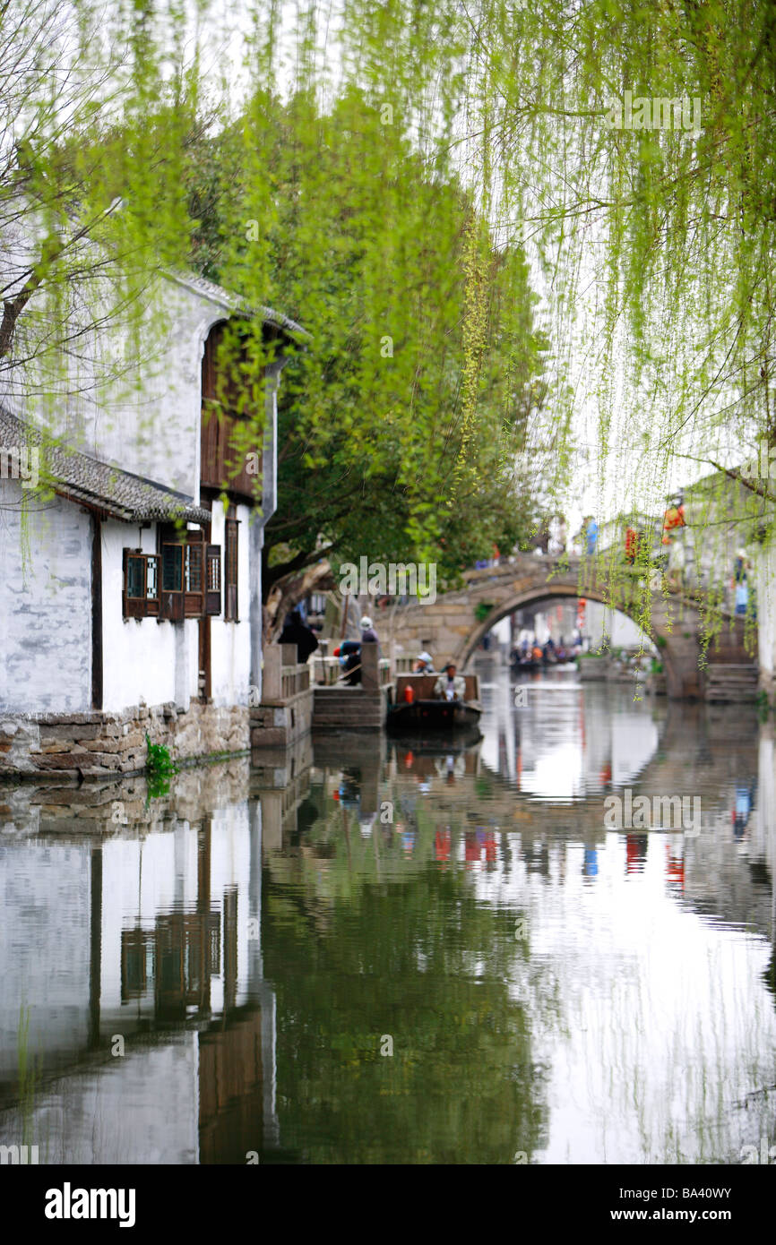 Asia China Jiangsu Province Zhouzhuang Town Ancient Scenic Town Stock Photo