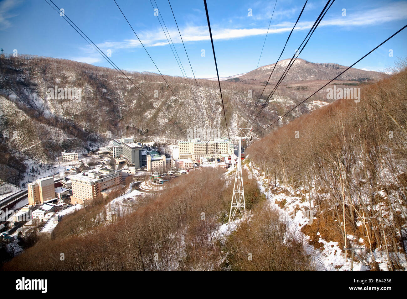 Japan Hokkaido Overhead Cable Car Stock Photo