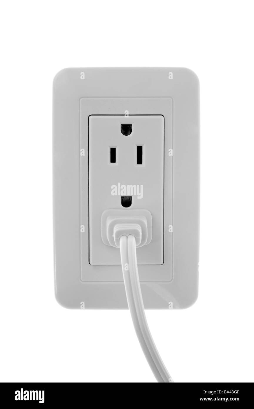 Power cord in outlet Stock Photo Alamy