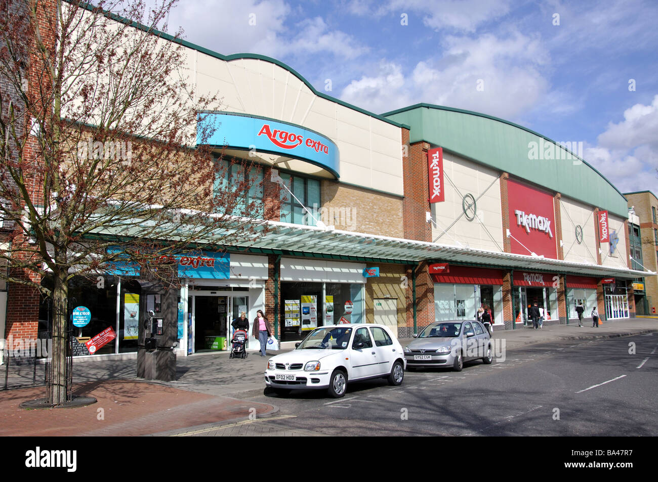 Argos and T.K. Maxx stores, Queensway, Crawley, West Sussex, England, United Kingdom Stock Photo