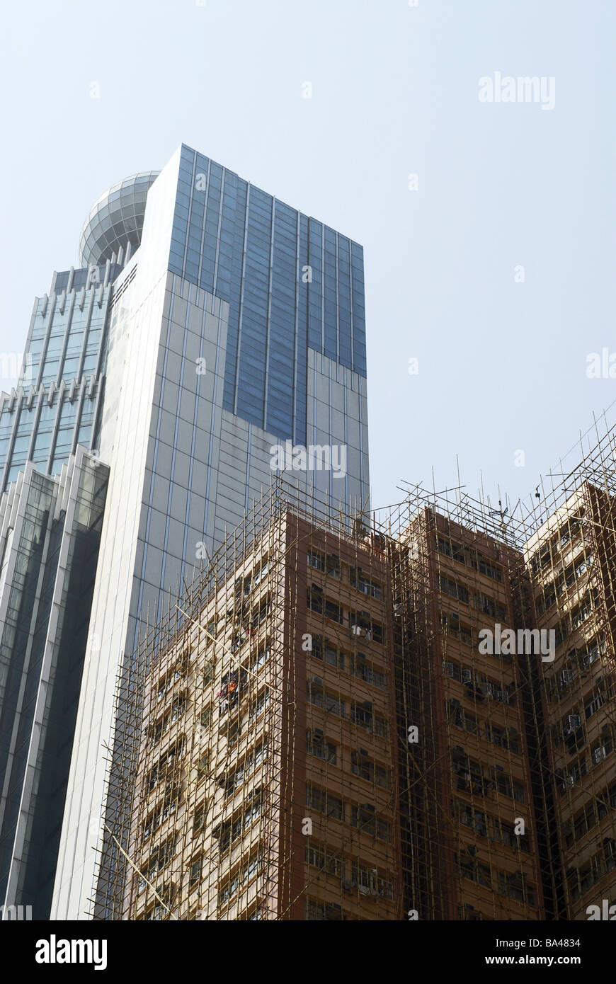 Picture of High-rise residence contrast old new modern traditionally detail glass ...