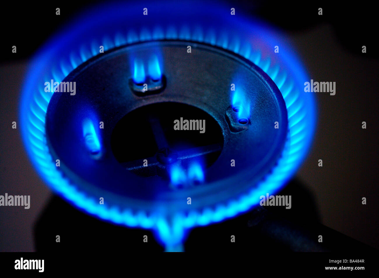 Gas burner on range close up blurred motion Stock Photo Alamy