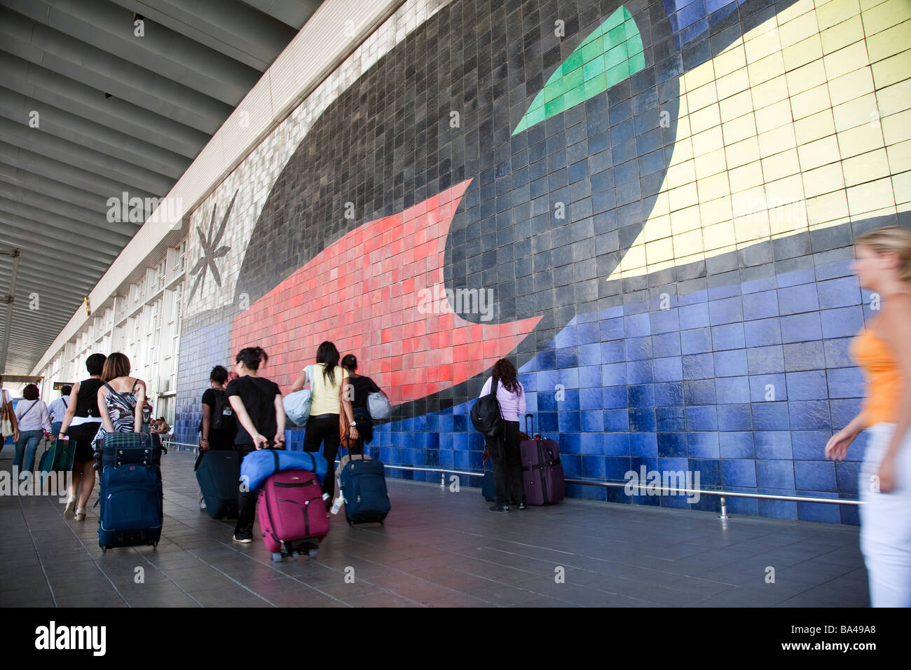 Joan Miro s mural El Prat de Llobregat airport Barcelona Spain Stock Photo