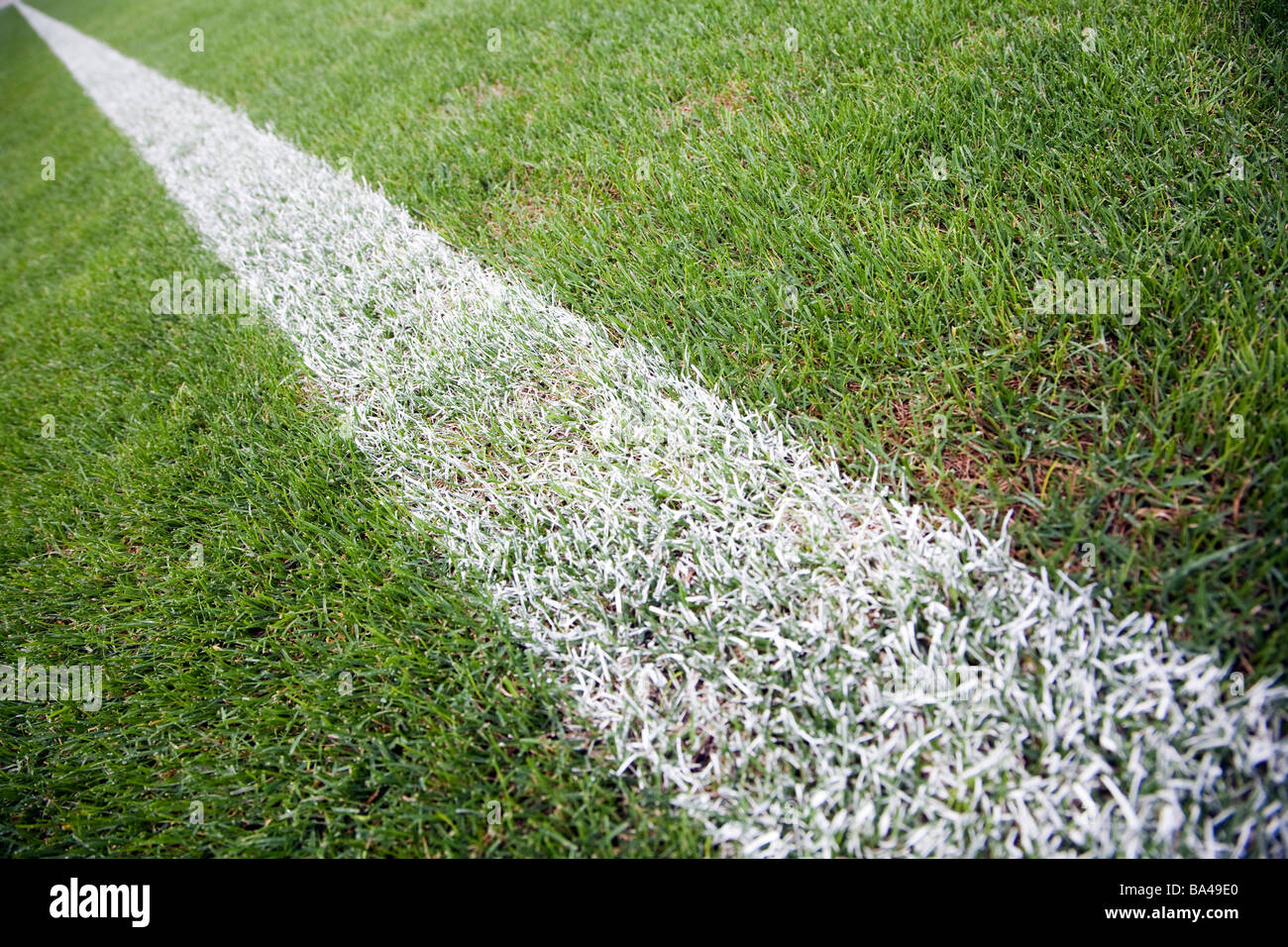 Sideline of a football field Stock Photo