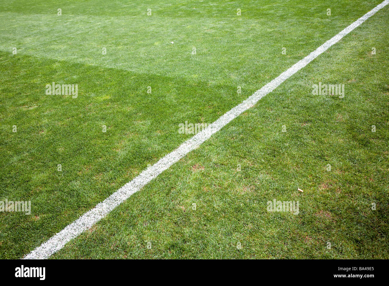 Sideline of a football field Stock Photo
