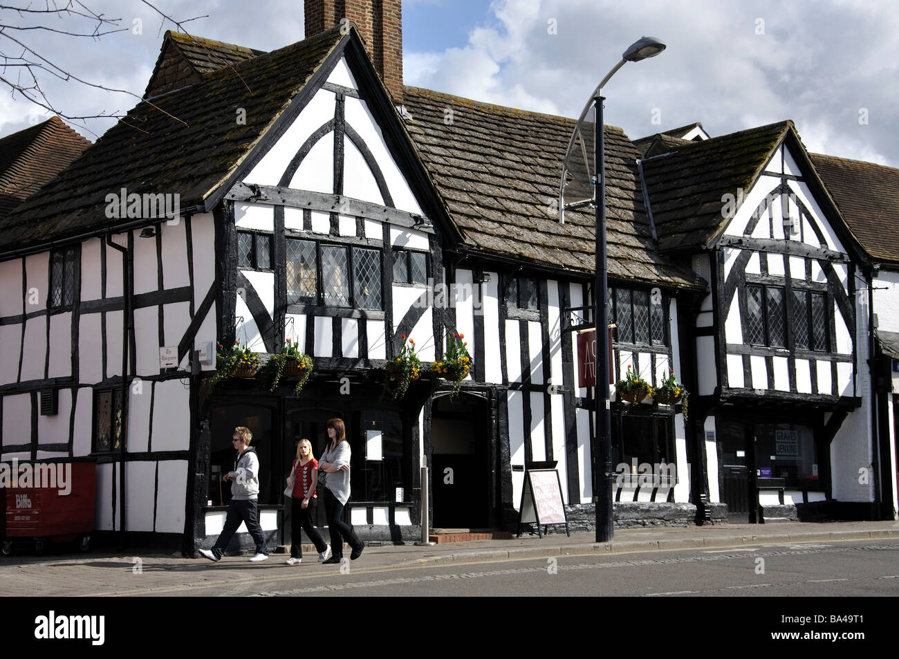 Ask Restaurant in timber-framed building, High Street, Crawley, West Sussex, England, United Kingdom Stock Photo