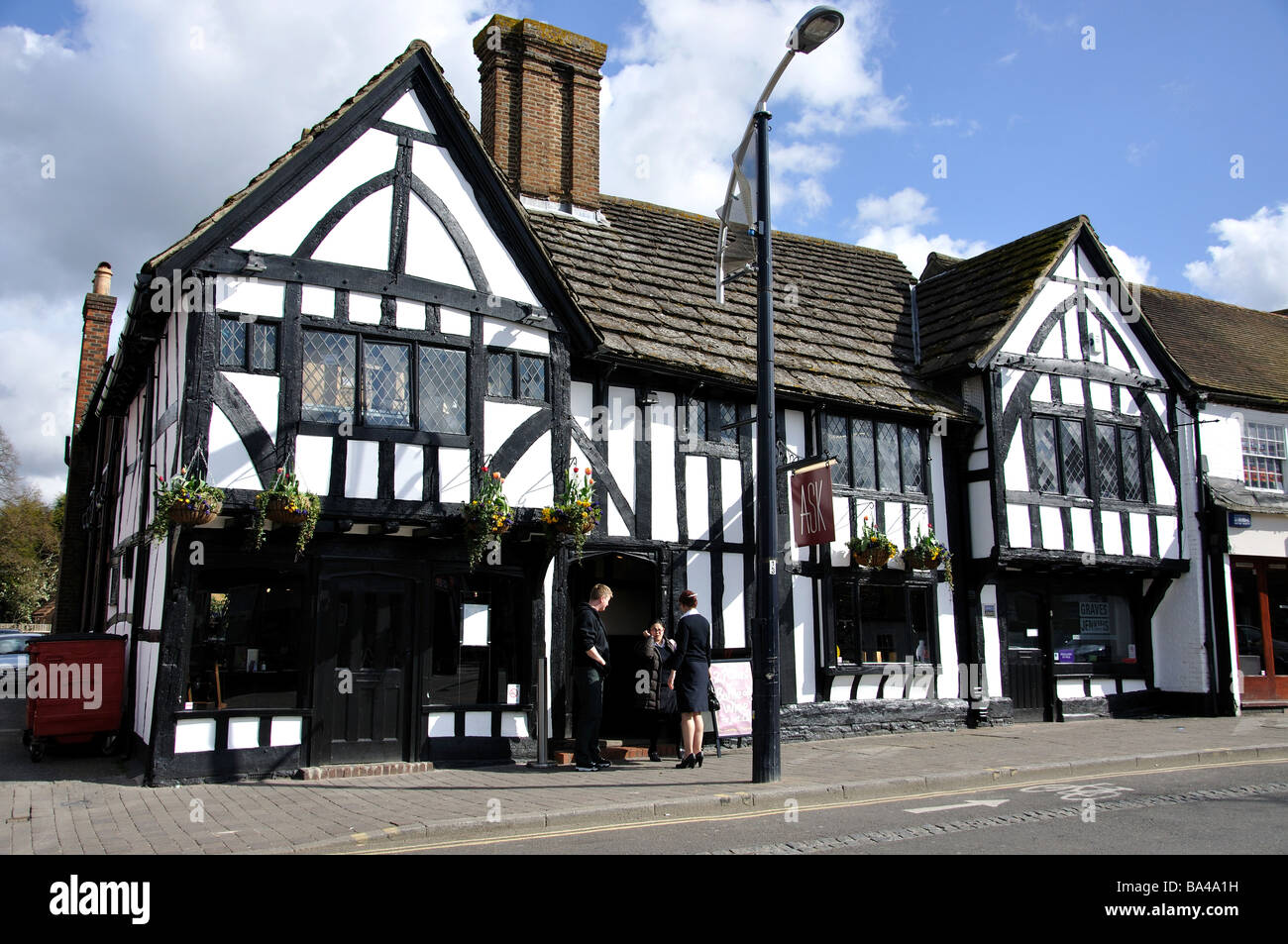 Ask Restaurant in timber-framed building, High Street, Crawley, West Sussex, England, United Kingdom Stock Photo