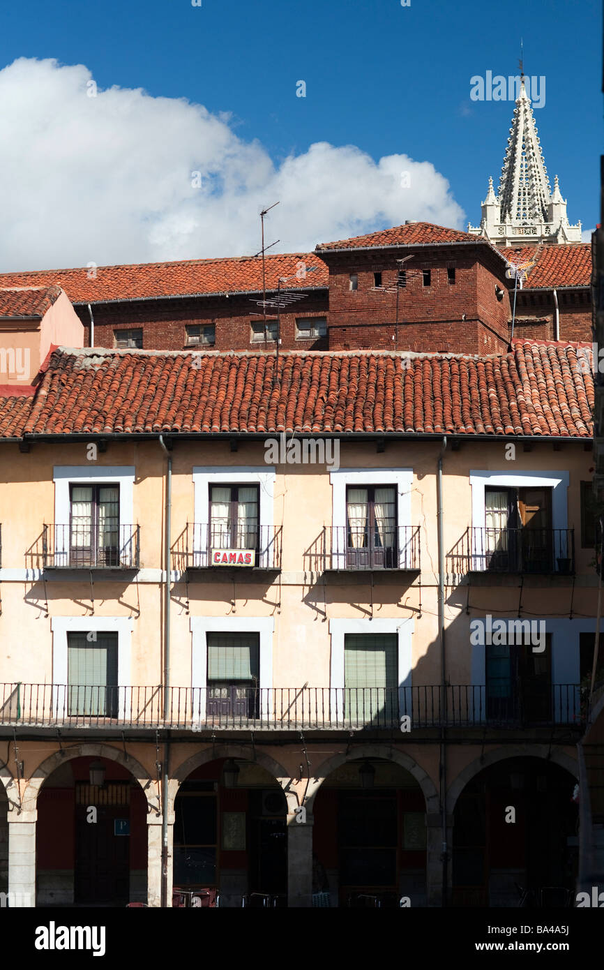 Typical architecture Main Square town of Leon autonomous community of Castilla y Leon northern Spain Stock Photo
