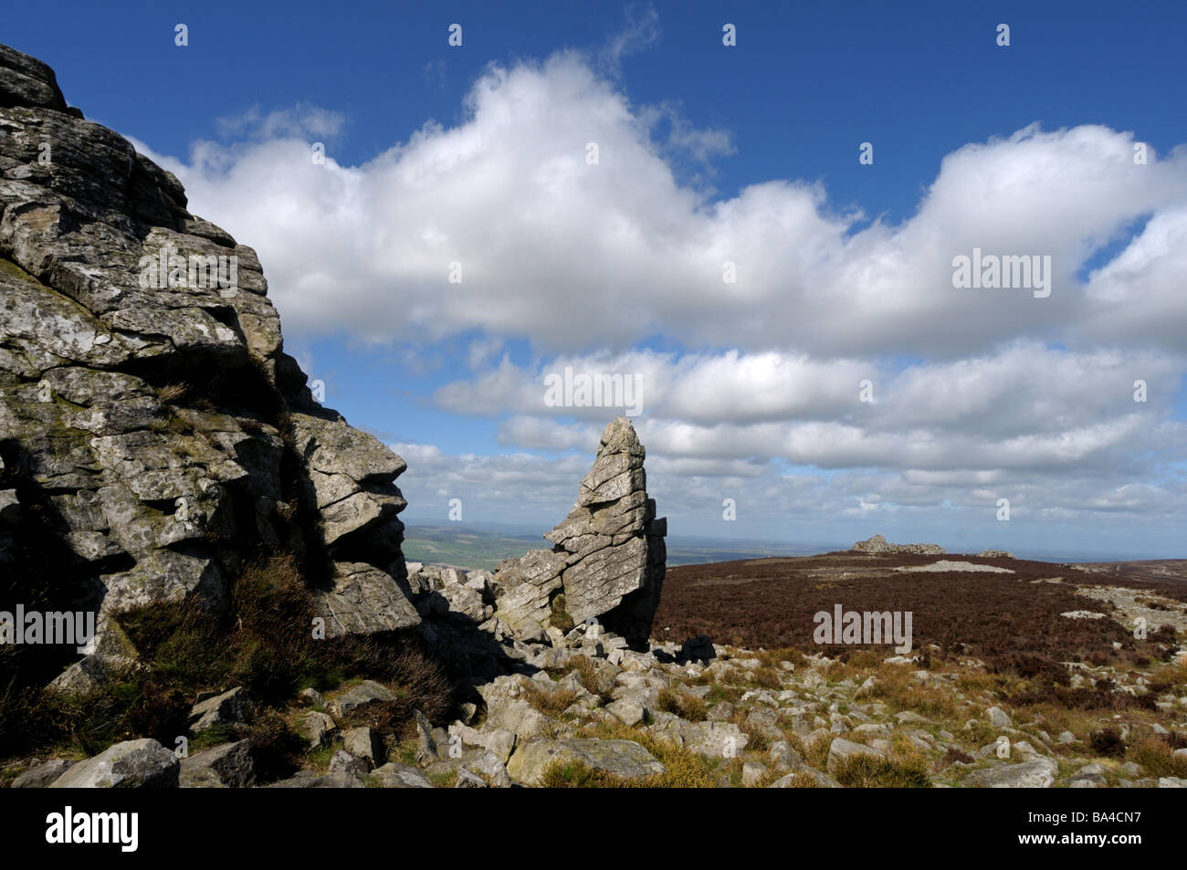Rock formation on the Stiperstones hills, Shropshire Stock Photo - Alamy