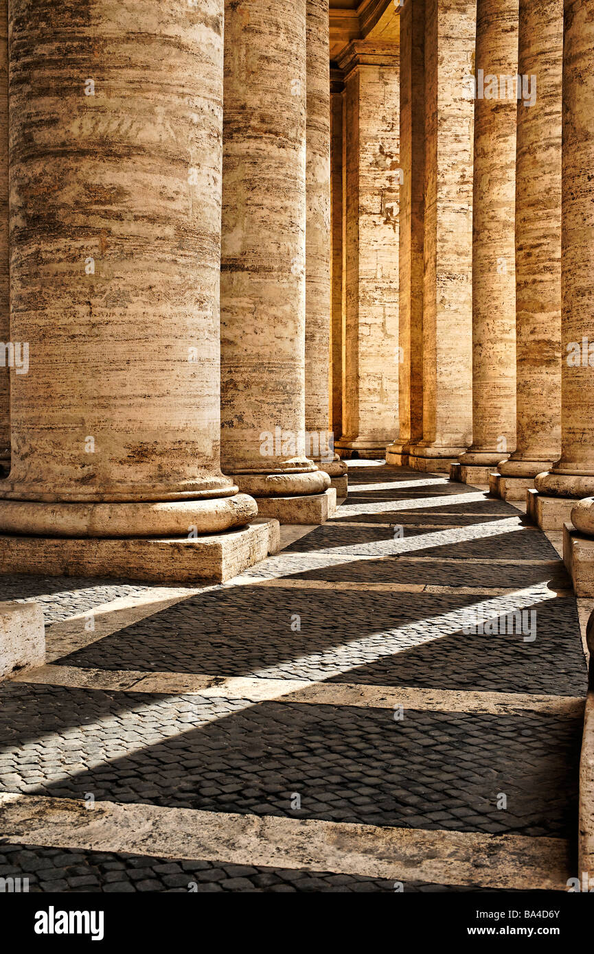 Bernini's colonnade in Piazza San Pietro Rome Stock Photo